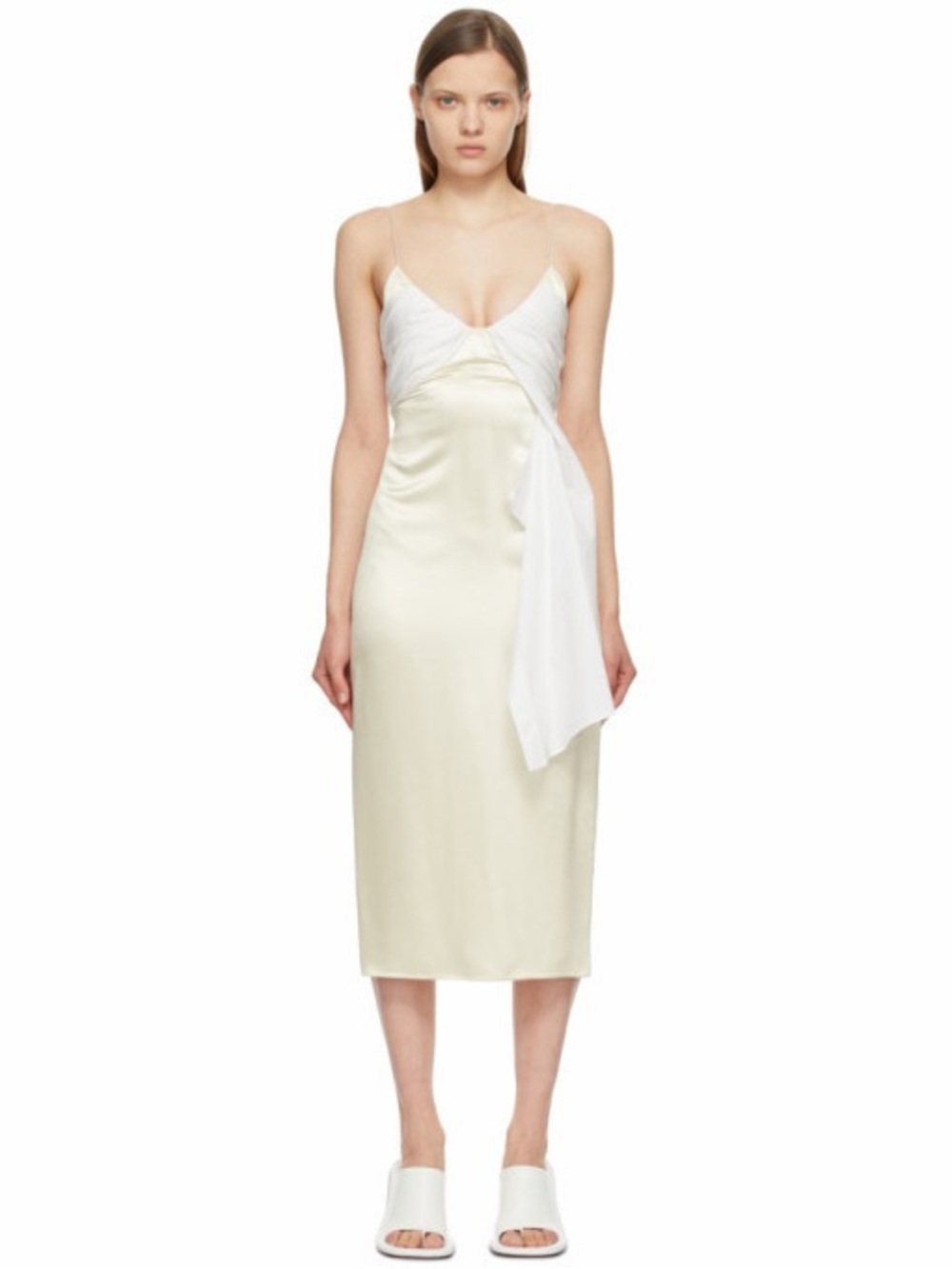 1017 ALYX 9SM Beige and White Foulard Formal Dress